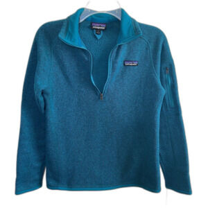 Patagonia Quarter Zip Better Sweater Teal Green Blue Size Small